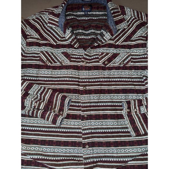 Moonshine, Brad Aztec, western shirt, pearl snaps men’s large, regular‎ fit - Picture 1 of 6